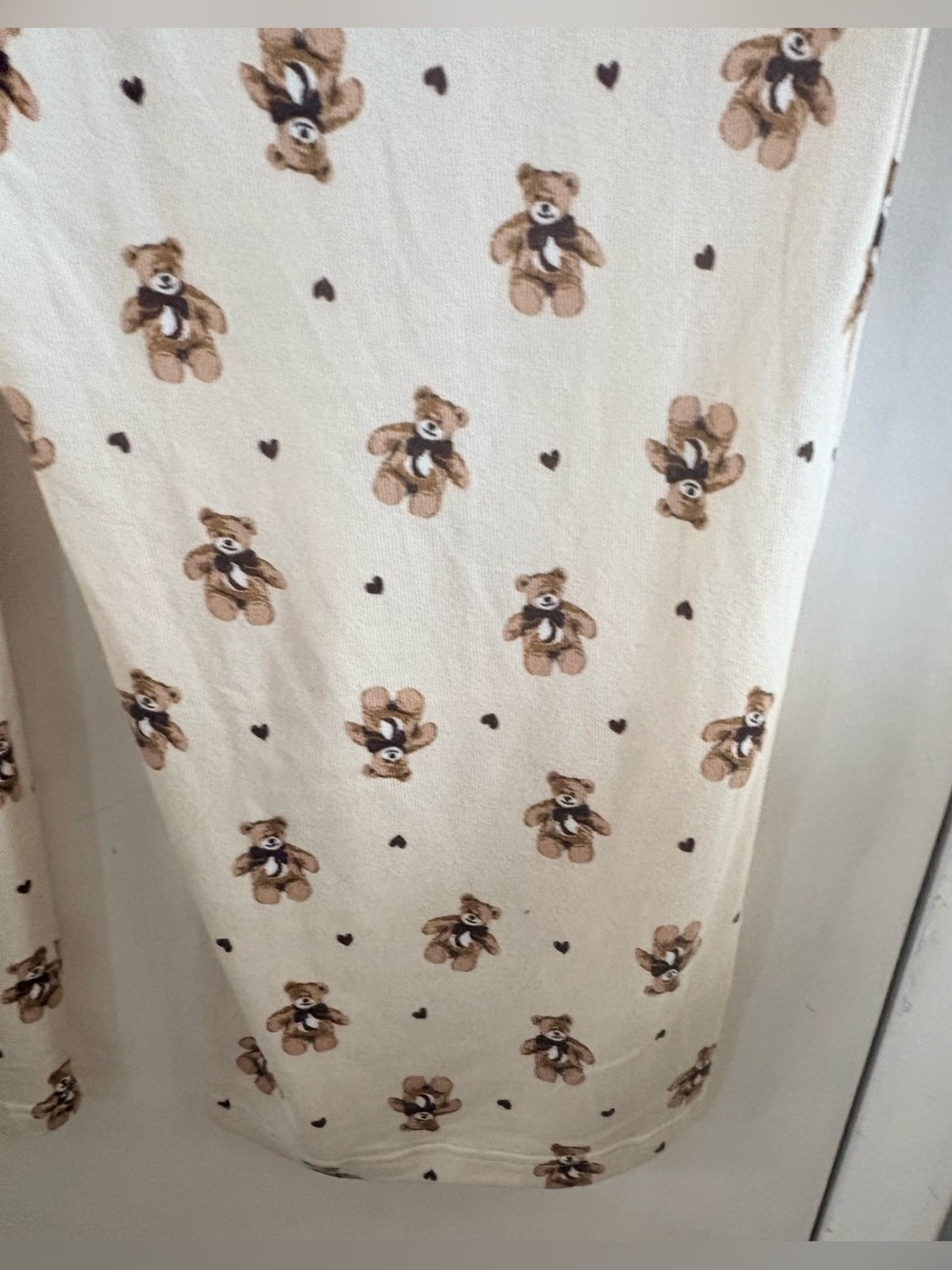American Eagle AE Lounge Teddy Bear Pajama Set Women’s XL Cream Cozy - Picture 6 of 6